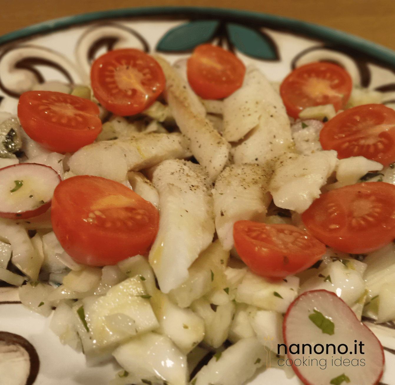 insalata di nasello finocchi e ravanelli