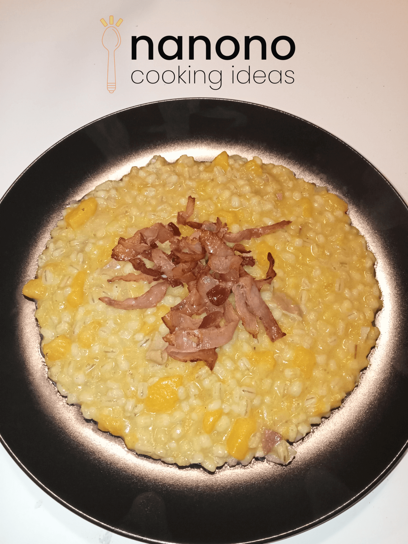 Orzotto alla zucca e speck croccante