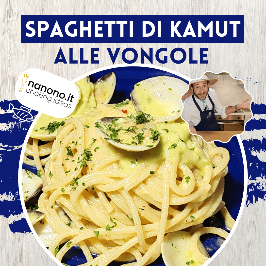 Spaghetti alle vongole su crema di porri